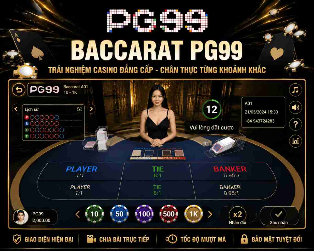 Baccarat PG99 lựa chọn nhiều bàn chơi hấp dẫn